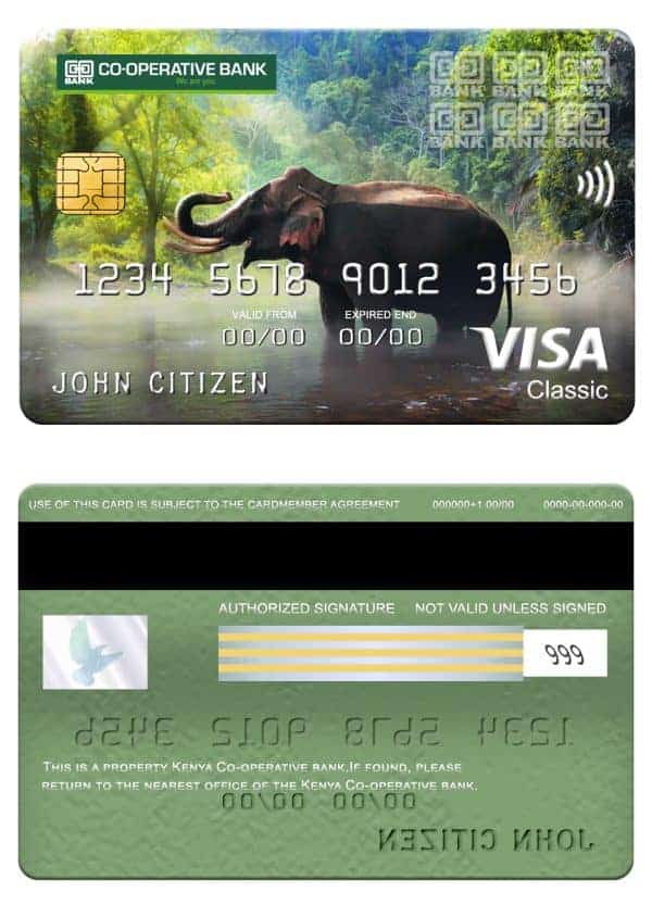 Fillable Kenya Co-operative bank of Kenya visa classic card Templates