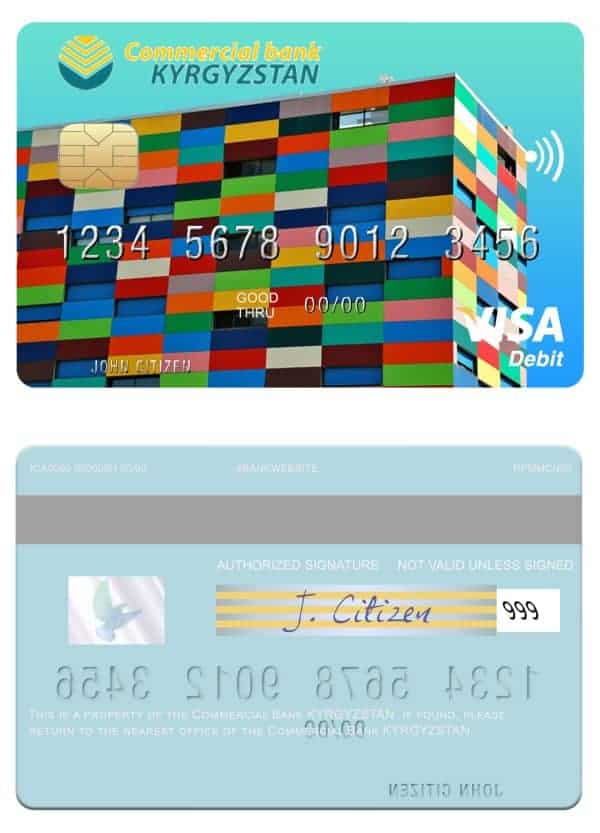 Fillable Kyrgyzstan Commercial Bank visa card Templates