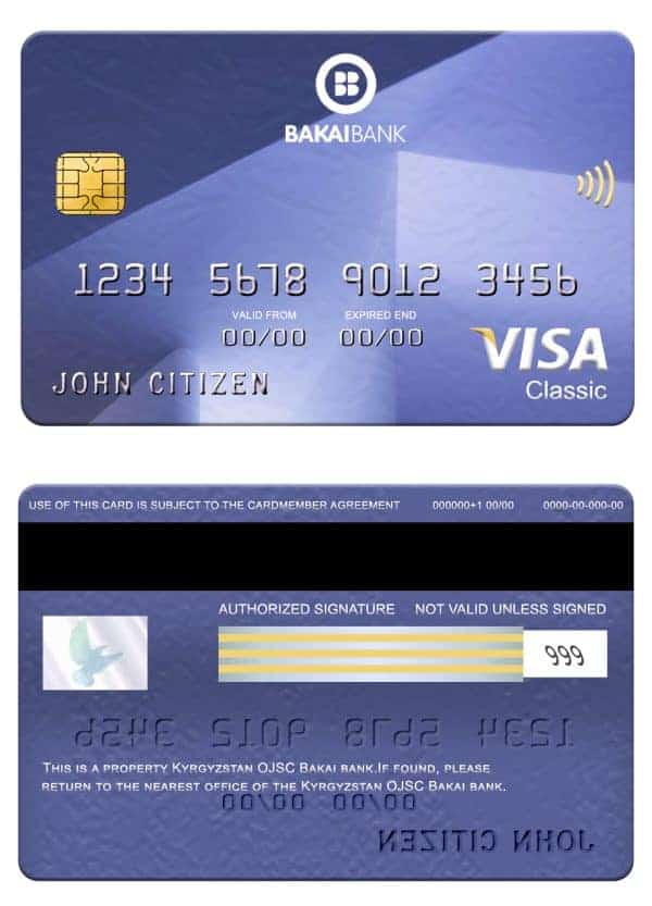 Fillable Kyrgyzstan OJSC Bakai bank visa classic card Templates