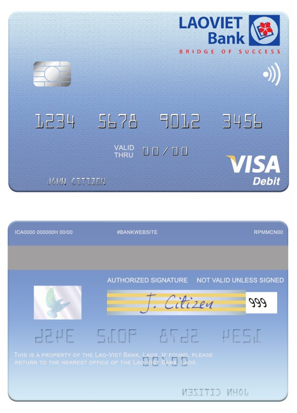 Editable Laos Lao-Viet visa card Templates