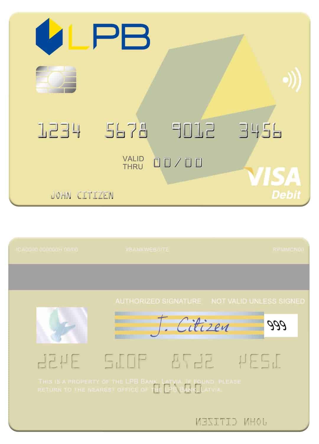 LatviaEditable Latvia LPB Bank visa card Templates LPB Bank visa card Editable Latvia LPB Bank visa card Templates
