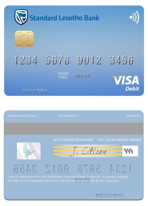 Lesotho Standard Bank visa card Fillable Lesotho Standard Bank visa card Templates