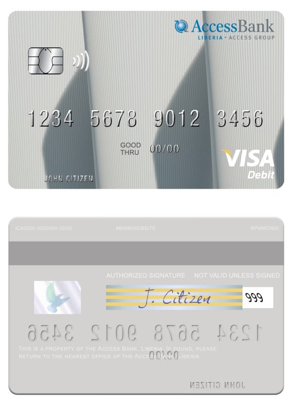 Liberia Access Bank visa card Fillable Liberia Access Bank visa card Templates