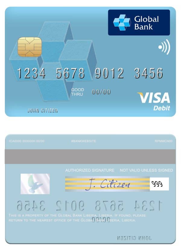 Liberia Global Bank visa card Fillable Liberia Global Bank visa card Templates