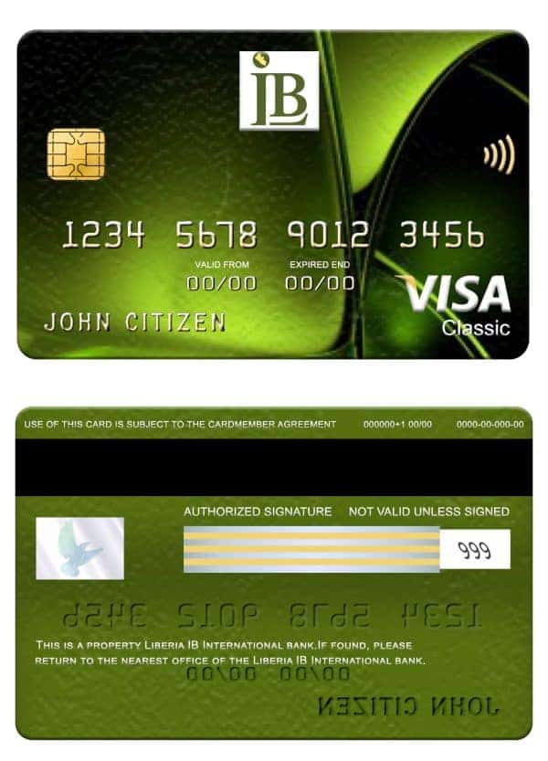 Liberia IB International bank visa classic card Fillable Liberia IB International bank visa classic card Templates