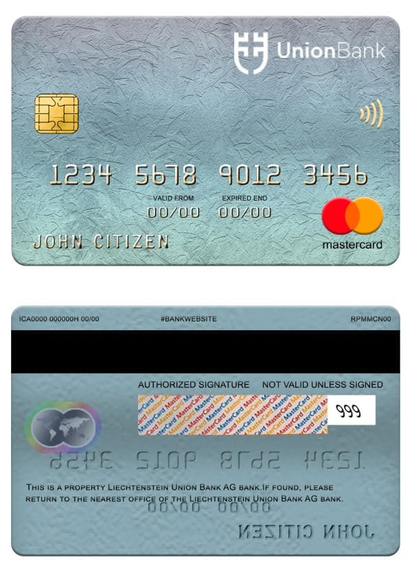 Liechtenstein Union bank mastercard Fillable Liechtenstein Union bank mastercard Templates