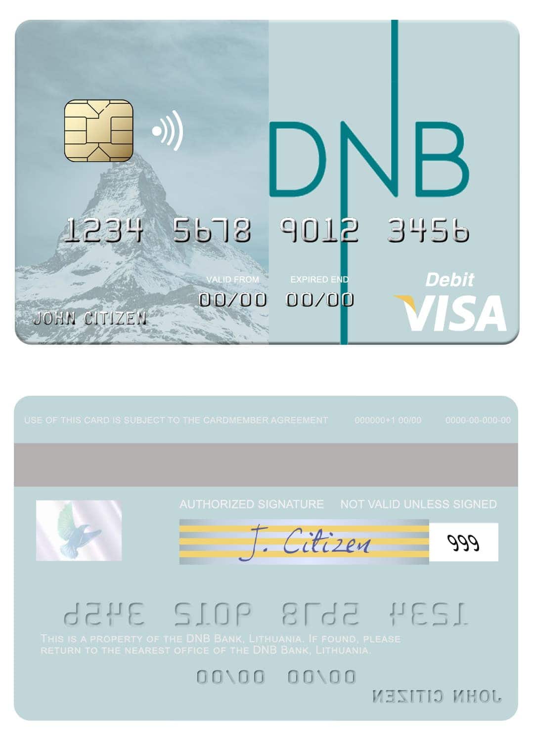 Lithuania DNB Bank visa card Fillable Lithuania DNB Bank visa card Templates