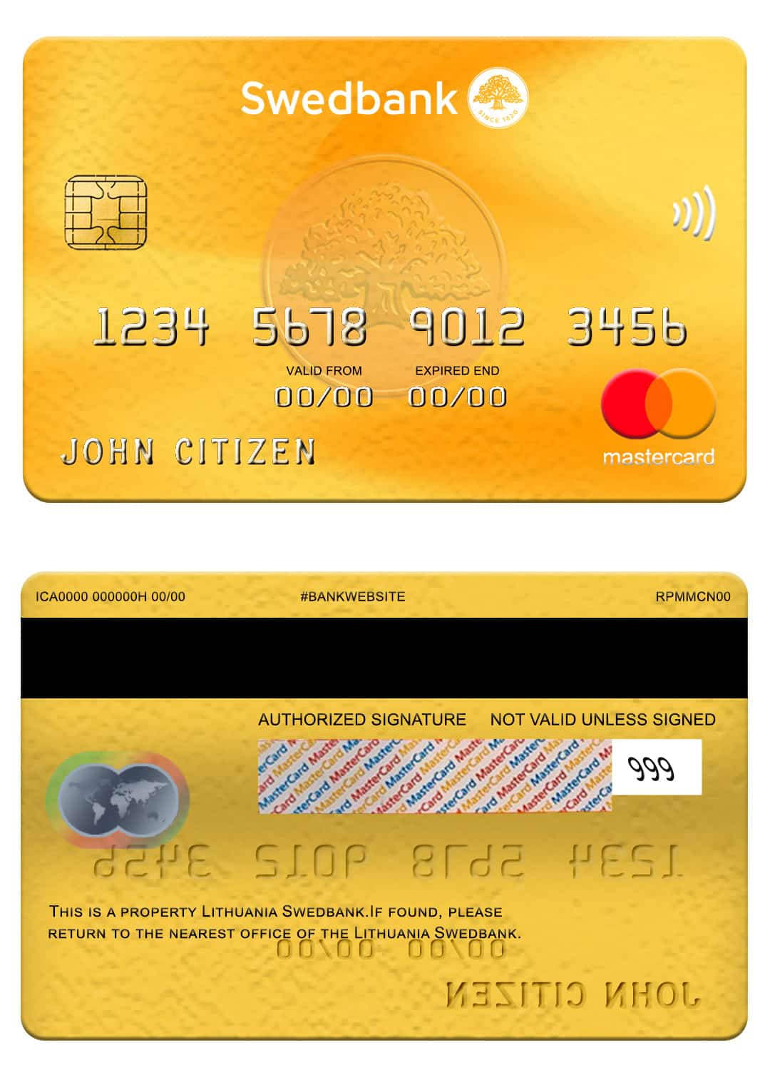 Lithuania Swedbank mastercard Fillable Lithuania Swedbank mastercard Templates