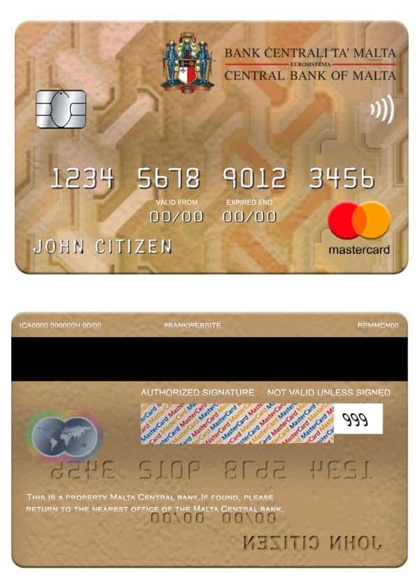 Fillable Malta Central bank mastercard Templates