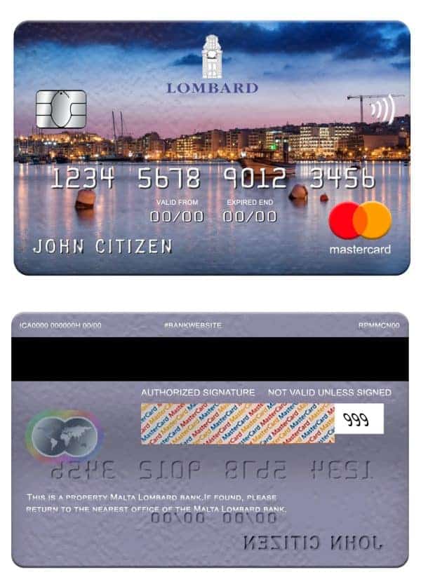 Fillable Malta Lombard bank mastercard Templates