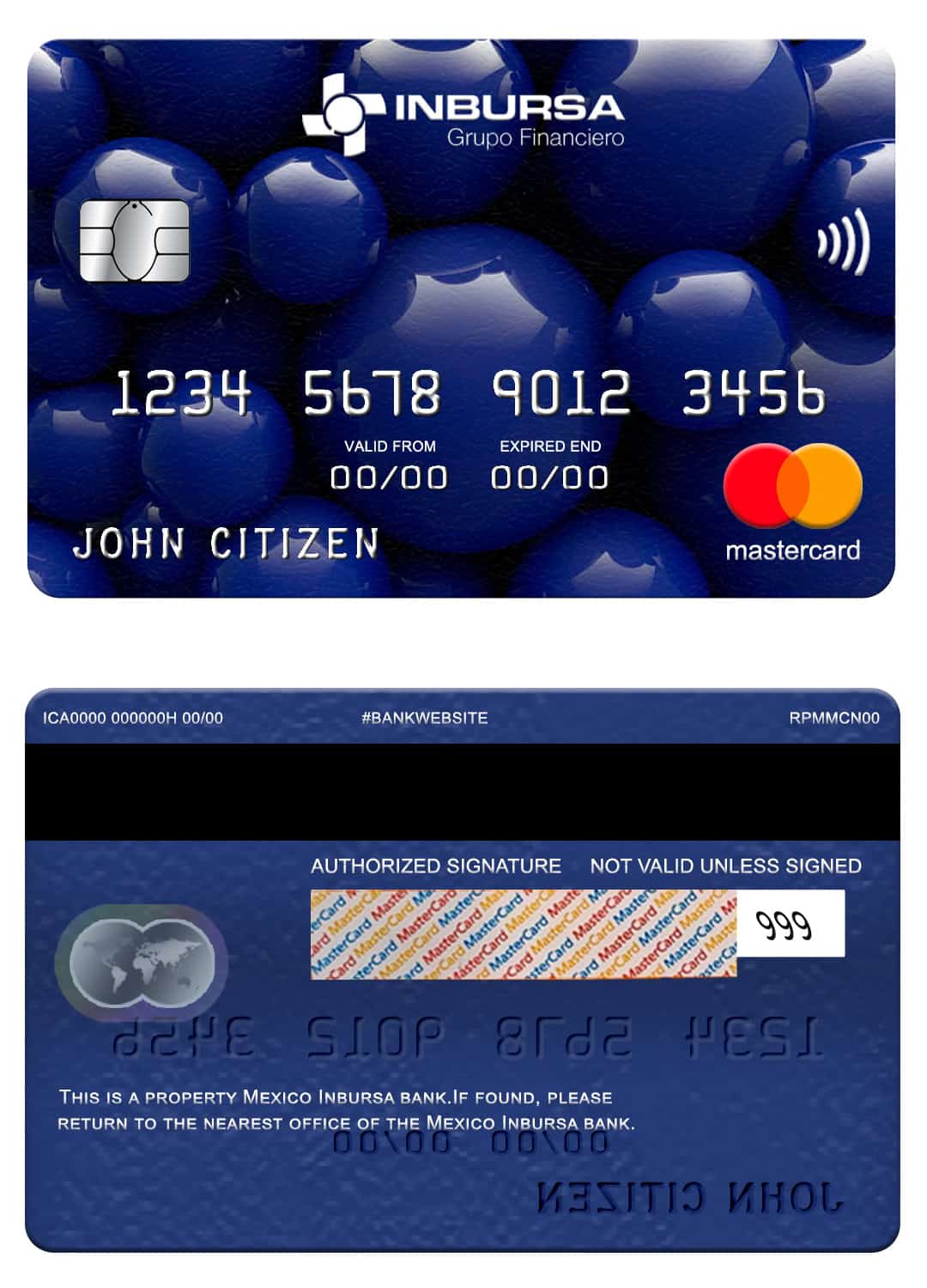 Mexico Inbursa bank mastercard Editable Mexico Inbursa bank mastercard Templates