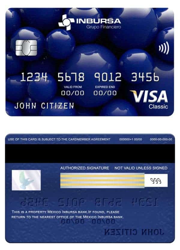 Mexico Inbursa bank visa classic card Fillable Mexico Inbursa bank visa classic card Templates