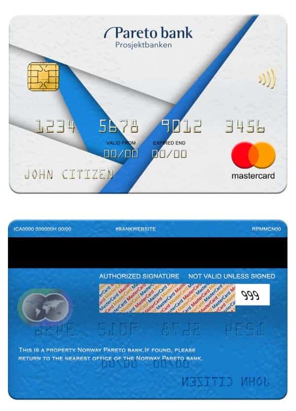 Fillable Norway Pareto bank mastercard Templates