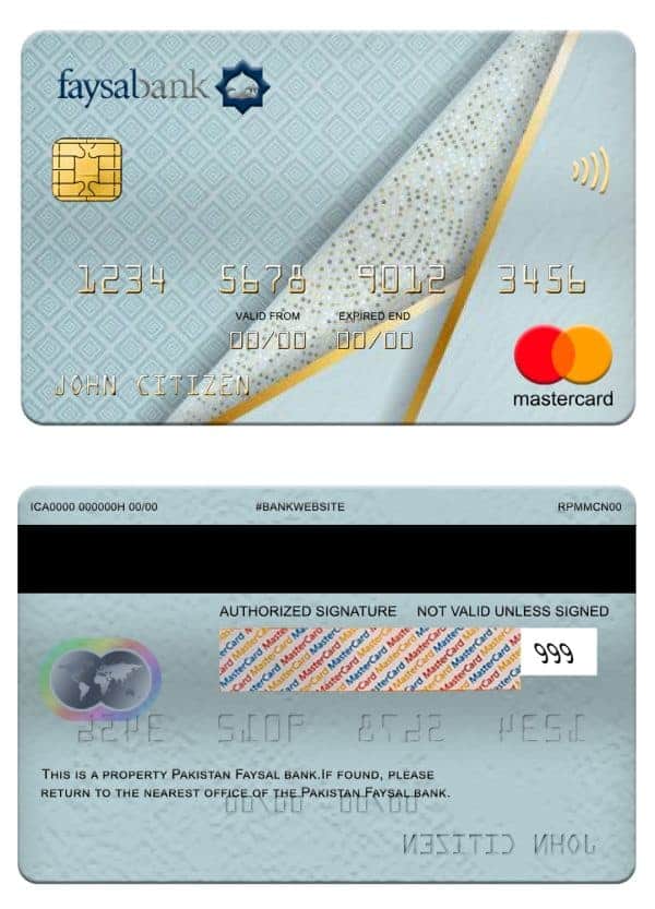 Fillable Pakistan Faysal bank mastercard Templates