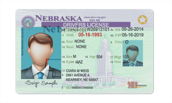 Nebraska-dl-front-and-back-min Nebraska driver license Psd Template version 2 with scan effect