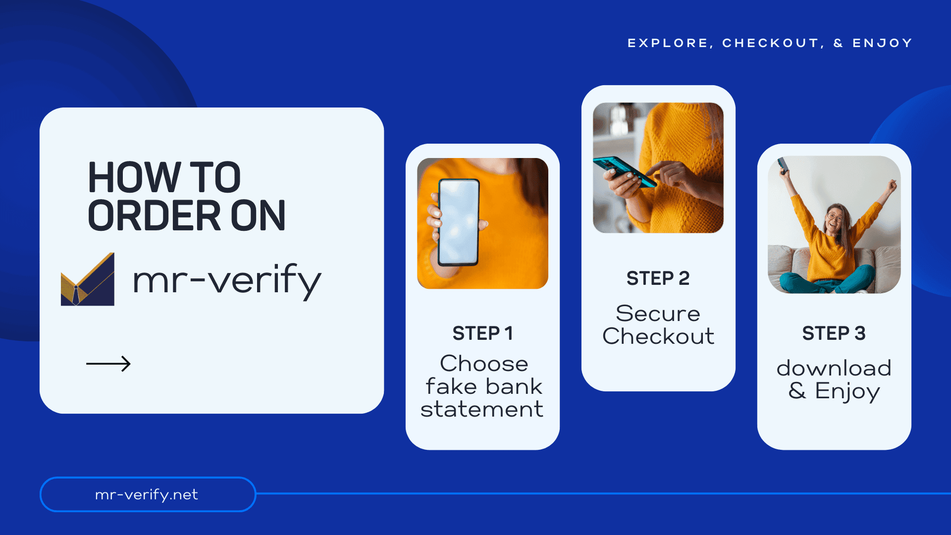 How To Order On mr-verify: 1. Choose a fake bank statement 2. Secure Checkout 3. download& Enjoy