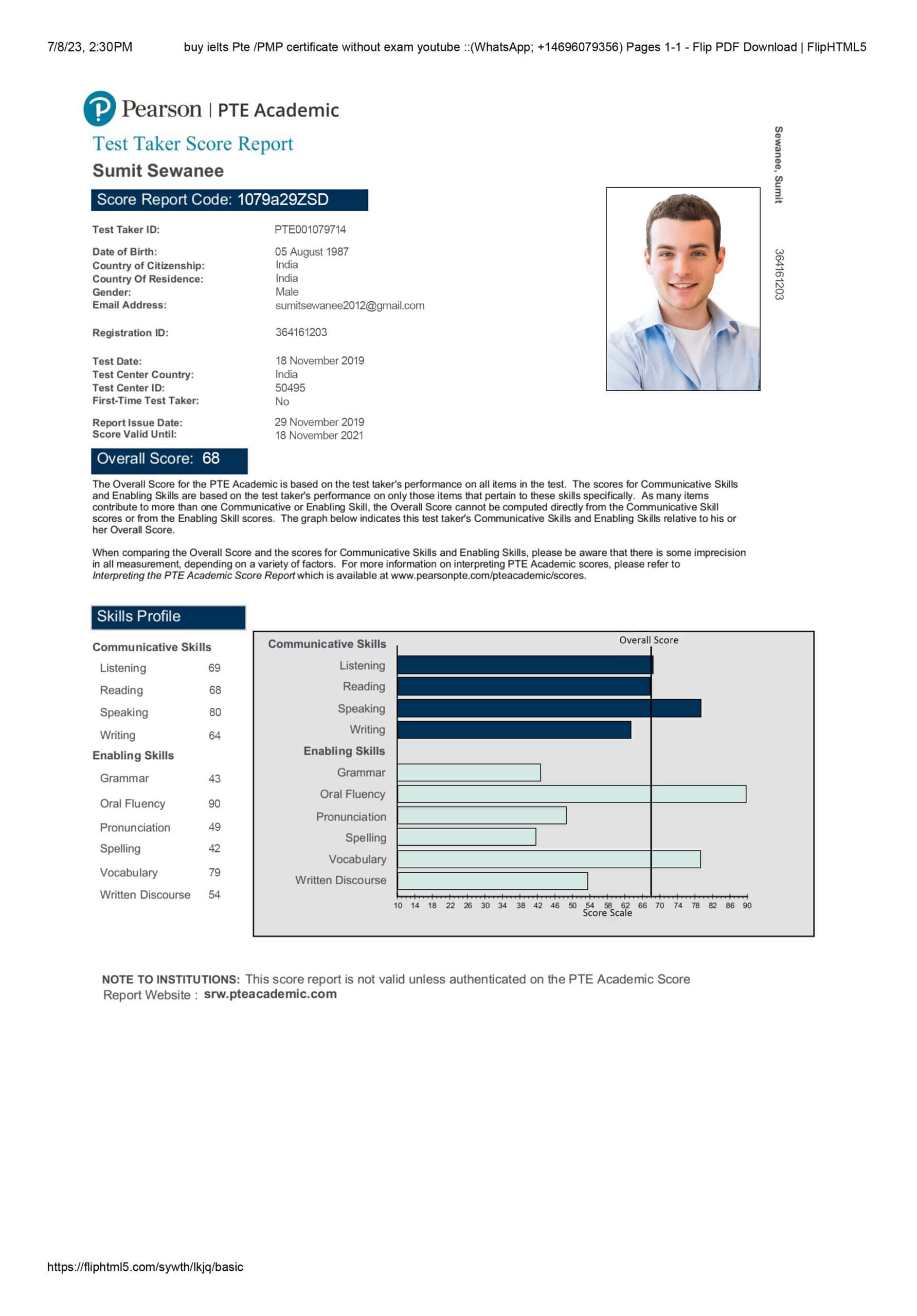 Buy Fake PTE Certificate Blank PTE PSD Template (version3)