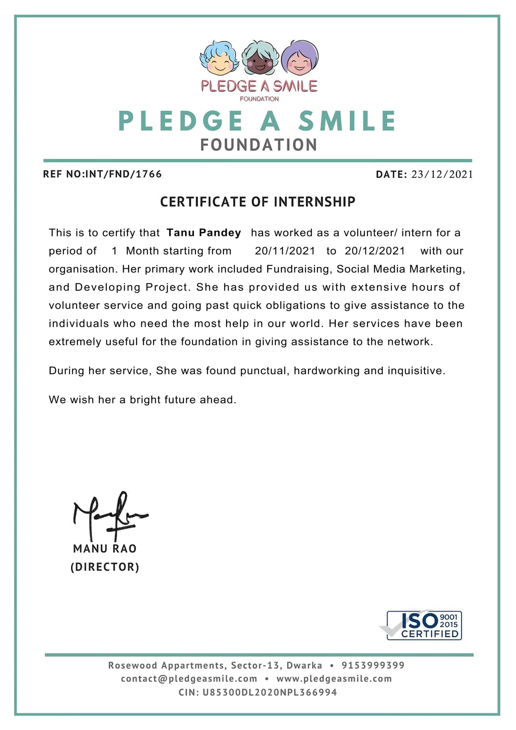 Stand Out with a Customizable PLEDGE A SMILE Internship Certificate PSD Template Stand Out with a Customizable PLEDGE A SMILE Internship Certificate PSD Template