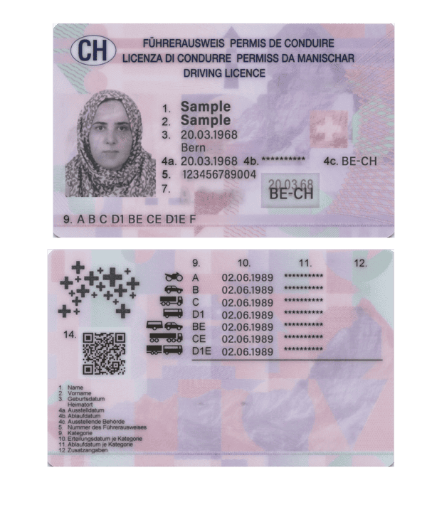 Switzerland-driver-license Switzerland driver license template in PSD format new version