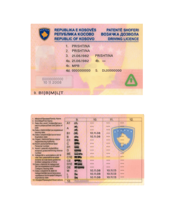 kosovo-driver-license Kosovo driver license PSD template