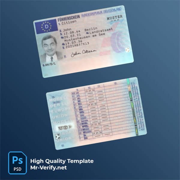 Germany-driving-license-2021-present Germany driver license Psd Template new version 2021 to present