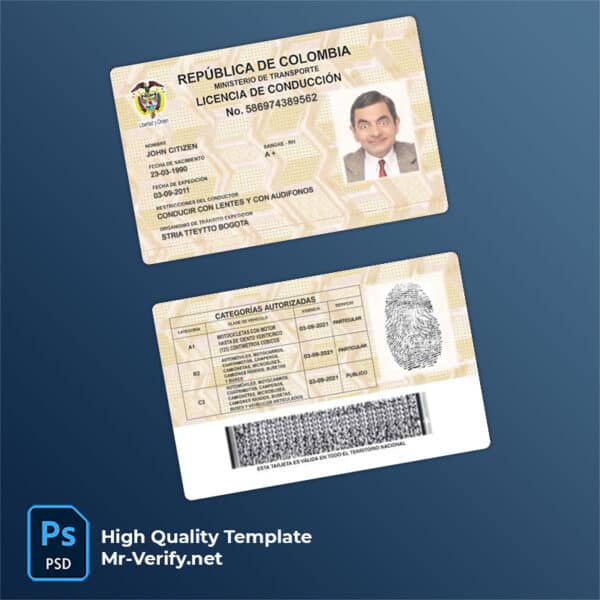 colombia-driver-license Colombia Driver License PSD Template new version