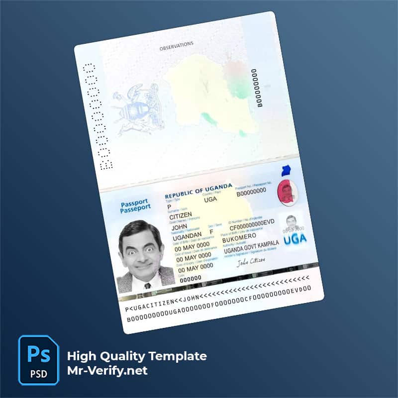uganda-passport-2023-present Uganda passport psd template new version 2023 to present
