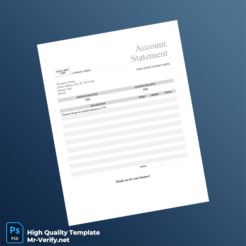 Account Statement Template in Word and PDF formats Account Statement Template in Word and PDF formats