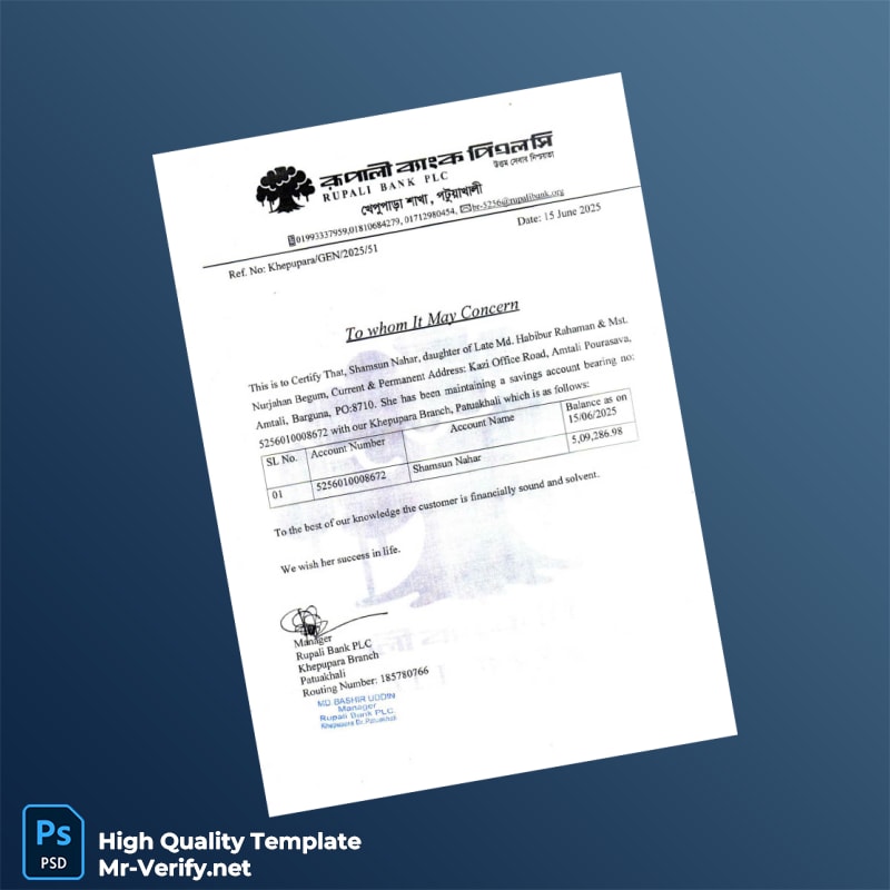 Bangladesh Rupali Bank Statement Template in Word and PDF formats page 3 Bangladesh Rupali Bank Statement Template in Word and PDF formats page 3