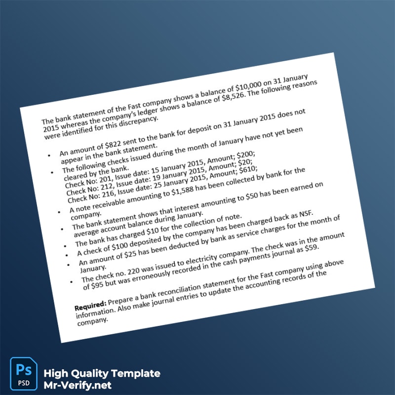 Bank Recon Template in Word and PDF formats page 5 Bank Recon Template in Word and PDF formats page 5