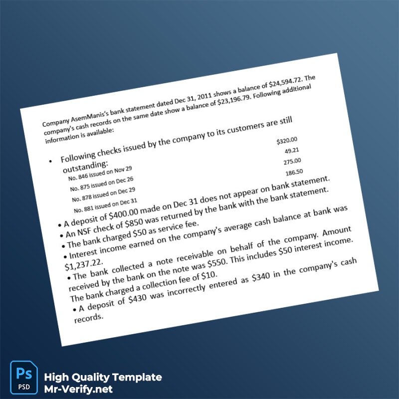 Bank Recon Template in Word and PDF formats page 8 Bank Recon Template in Word and PDF formats page 8