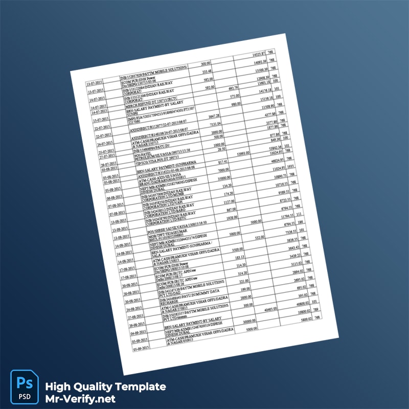 India Axis Bank Account Statement Template in Word and PDF formats page 3 India Axis Bank Account Statement Template in Word and PDF formats page 3