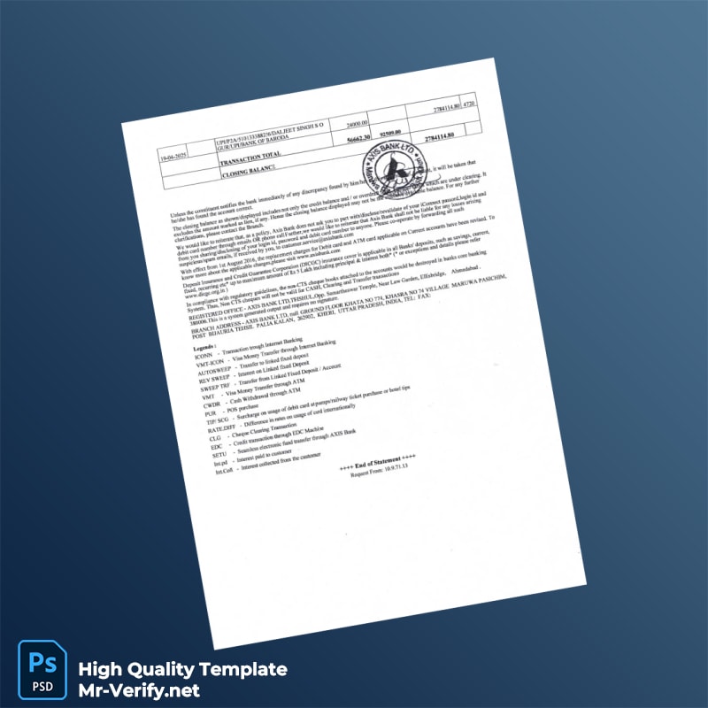 India Axis Bank Balance Certificate Template in Word and PDF formats page 3 India Axis Bank Balance Certificate Template in Word and PDF formats page 3