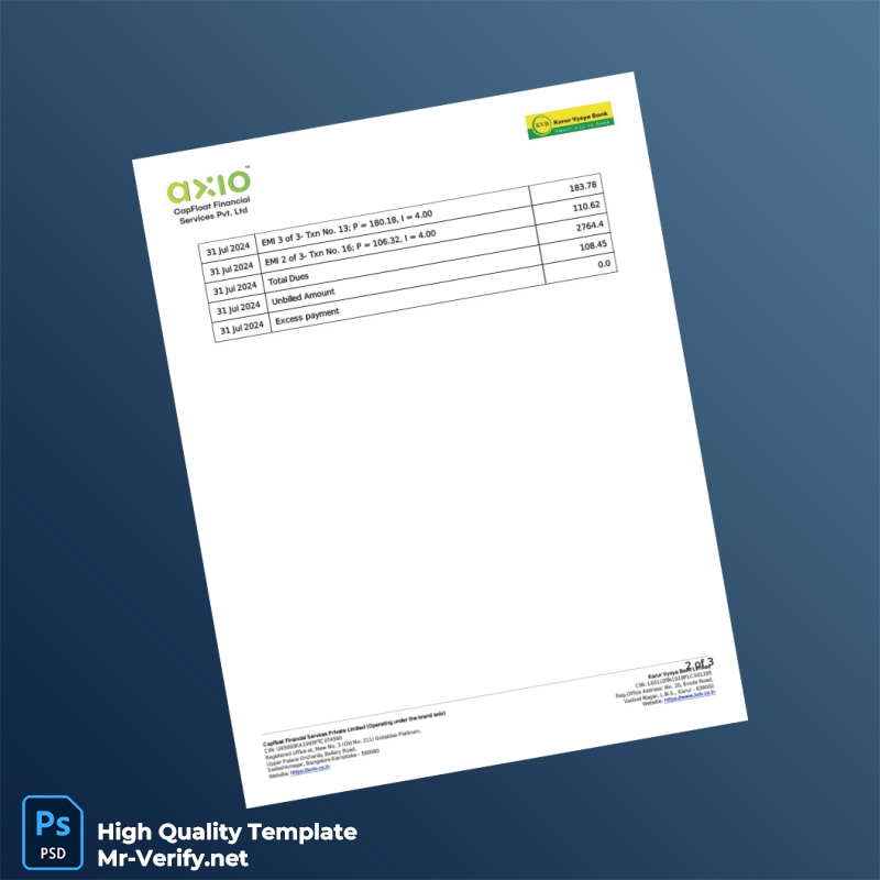 India CapFloat Financial Services Monthly Statement Template in Word and PDF formats page 2 India CapFloat Financial Services Monthly Statement Template in Word and PDF formats page 2