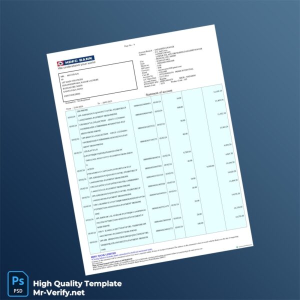 India Mayur Bank Statement Template in Word and PDF formats India Mayur Bank Statement Template in Word and PDF formats