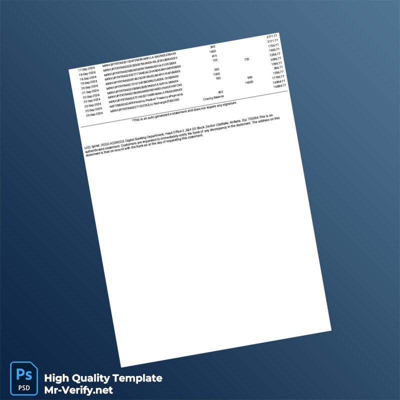 India UCO Bank Bank Statement Template in Word and PDF formats page 8 India UCO Bank Bank Statement Template in Word and PDF formats page 8