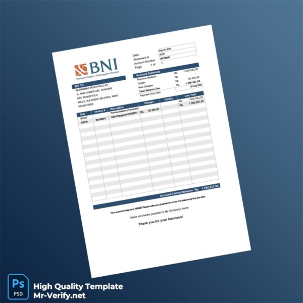 Indonesia Bank Statement Template in Word and PDF formats Indonesia Bank Statement Template in Word and PDF formats
