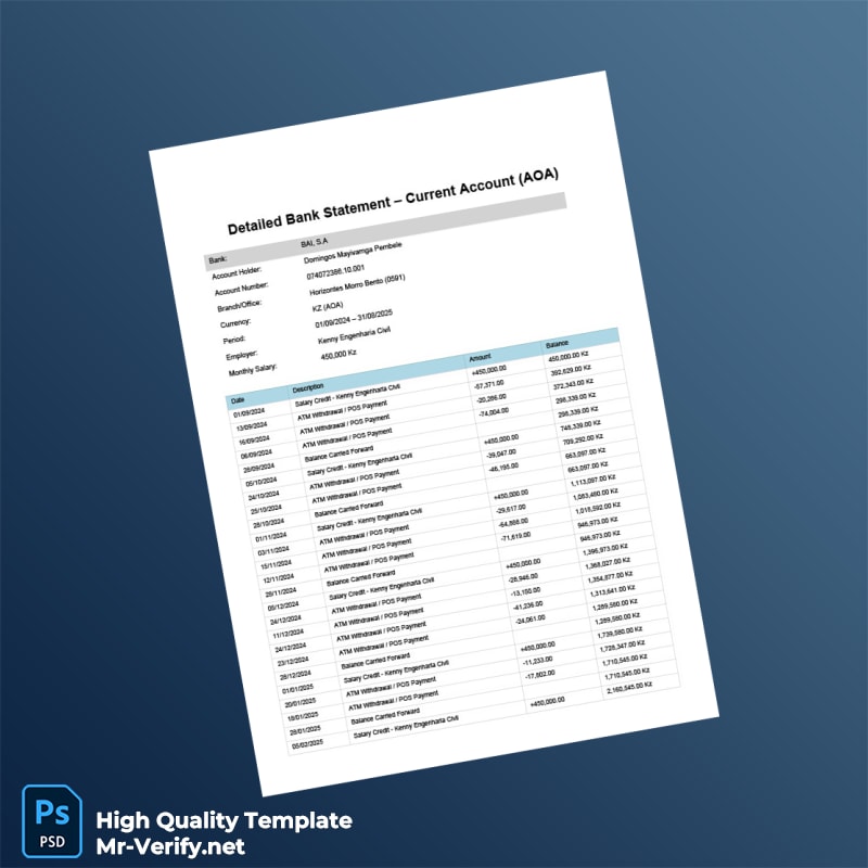 Kazakhstan Detailed Bank Statement Template in Word and PDF formats Kazakhstan Detailed Bank Statement Template in Word and PDF formats