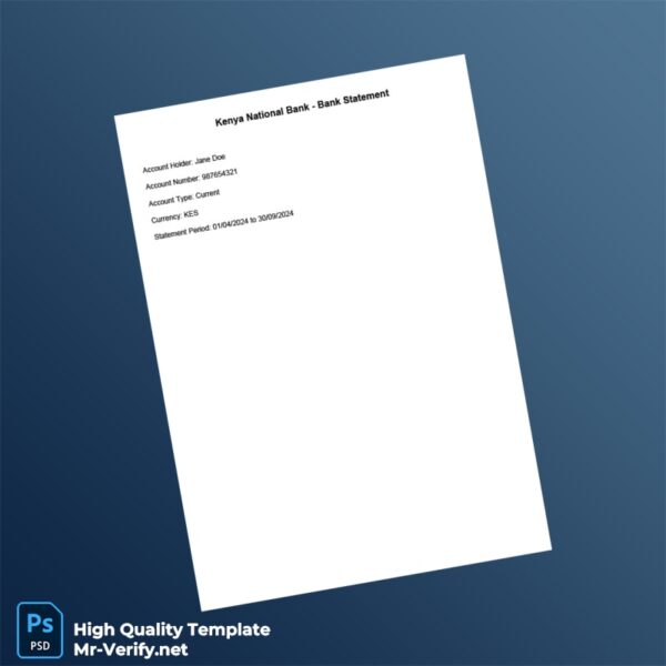 Kenya Bank Statement Template in Word and PDF formats Kenya Bank Statement Template in Word and PDF formats