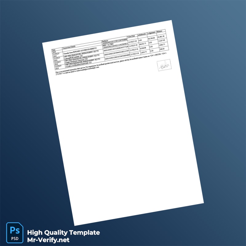 Nigeria Access Bank Statement Template in Word and PDF formats page 2 Nigeria Access Bank Statement Template in Word and PDF formats page 2