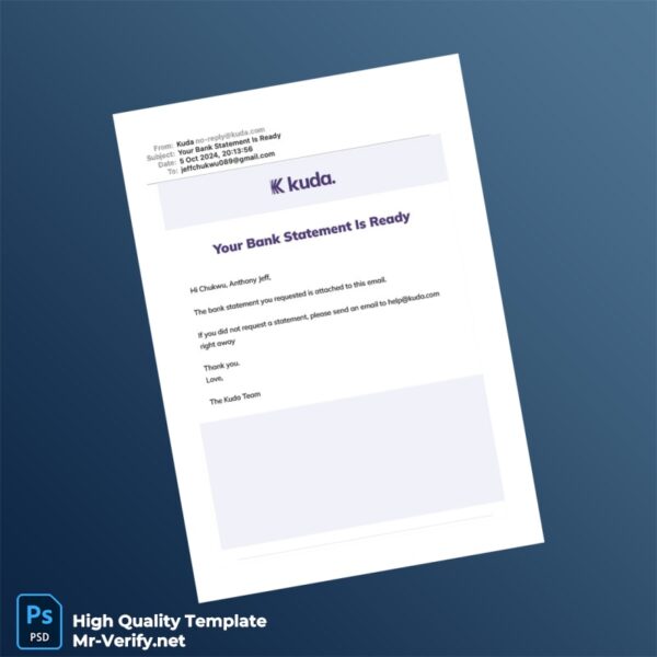 Nigeria Kuda Bank Statement Template in Word and PDF formats Nigeria Kuda Bank Statement Template in Word and PDF formats