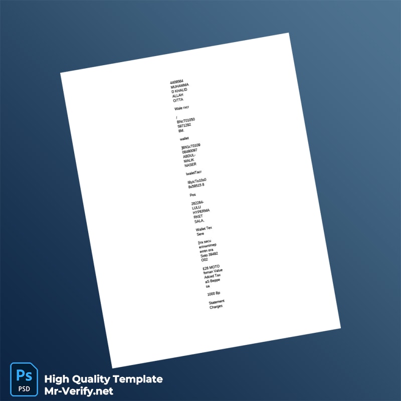 Oman Bank Muscat Account Statement Template in Word and PDF formats page 3 Oman Bank Muscat Account Statement Template in Word and PDF formats page 3
