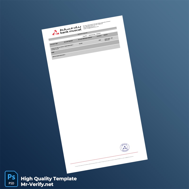 Oman Muscat Bank Statement Template in Word and PDF formats page 7 Oman Muscat Bank Statement Template in Word and PDF formats page 7
