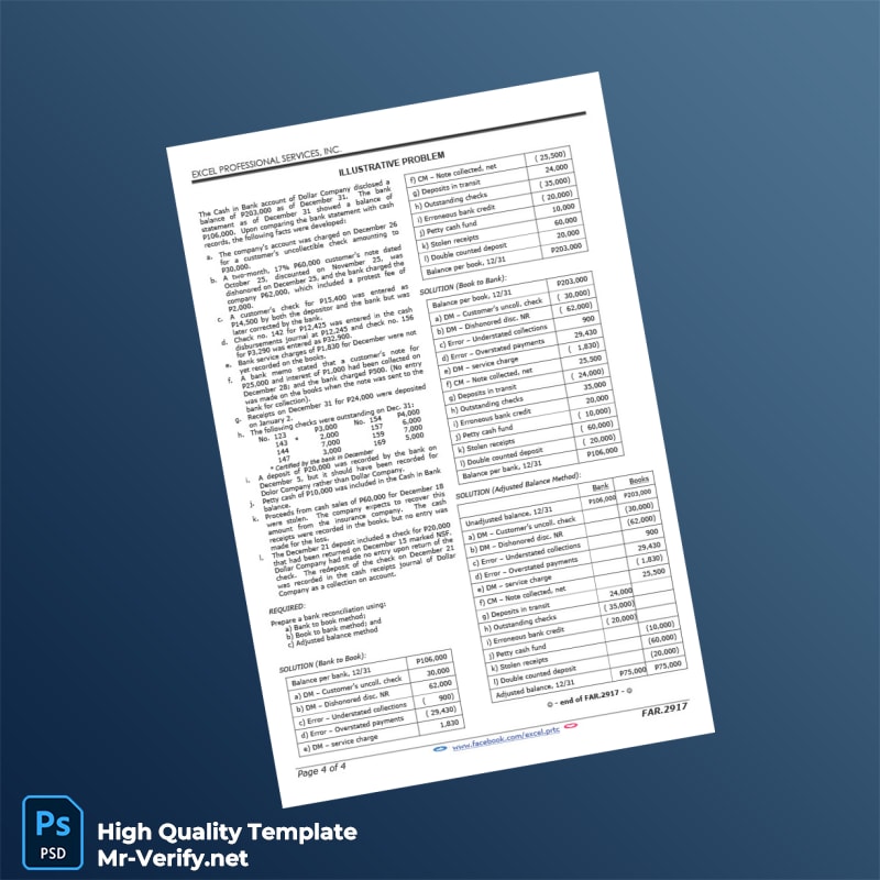 Philippines Editable Bank Reconciliation Template in Word and PDF formats page 4 Philippines Editable Bank Reconciliation Template in Word and PDF formats page 4