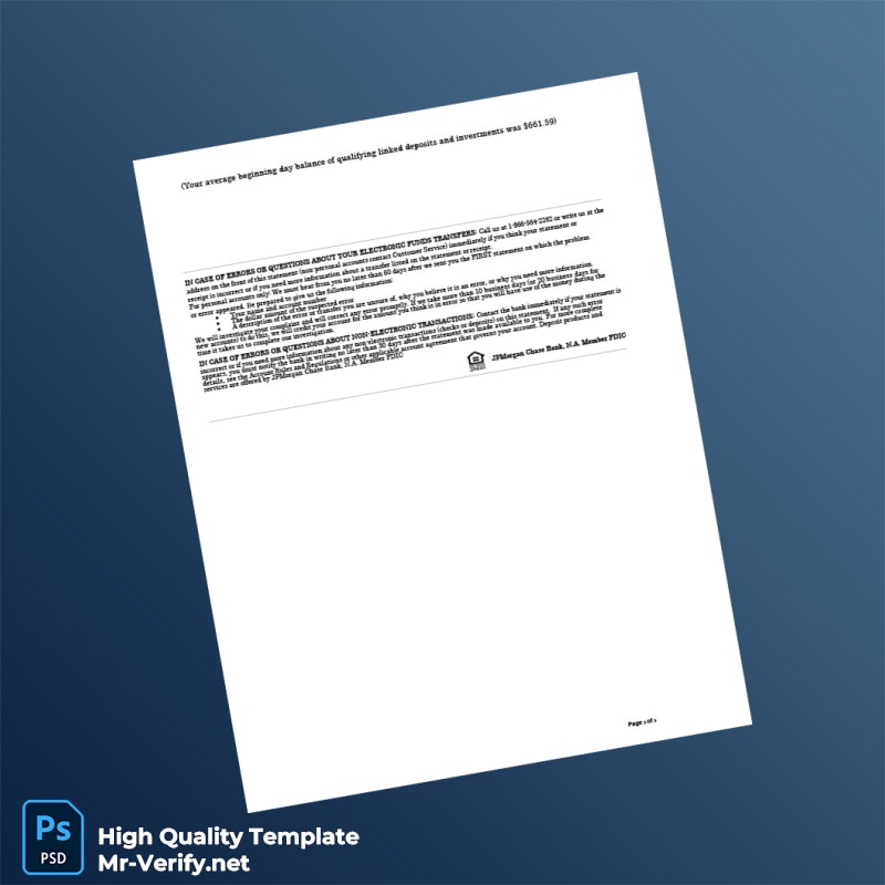 Trinidad Chase Bank Statement Template in Word and PDF formats page 3 Trinidad Chase Bank Statement Template in Word and PDF formats page 3
