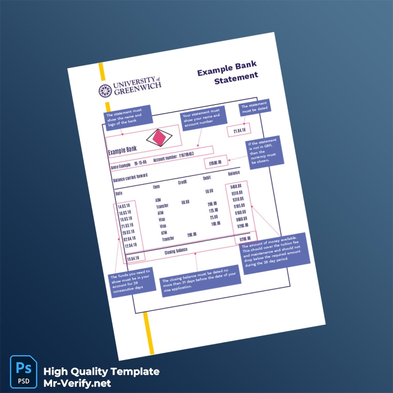 UK Example Bank Statement Template in Word and PDF formats UK Example Bank Statement Template in Word and PDF formats