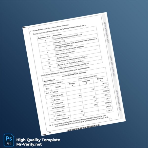 UK London National Bank Bank Reconciliation Statement Template in Word and PDF formats UK London National Bank Bank Reconciliation Statement Template in Word and PDF formats