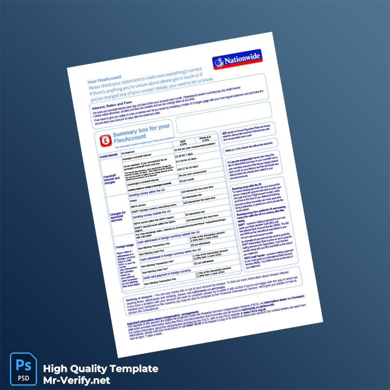 UK Nationwide Bank Statement Template in Word and PDF formats page 5 UK Nationwide Bank Statement Template in Word and PDF formats page 5