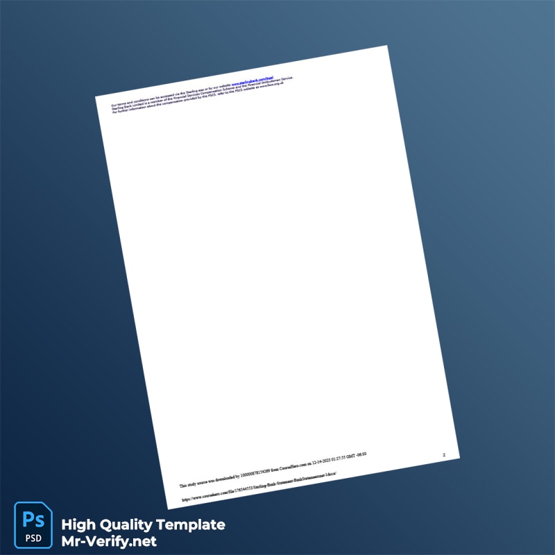 UK Starling Bank Statement Template in Word and PDF formats page 2 UK Starling Bank Statement Template in Word and PDF formats page 2