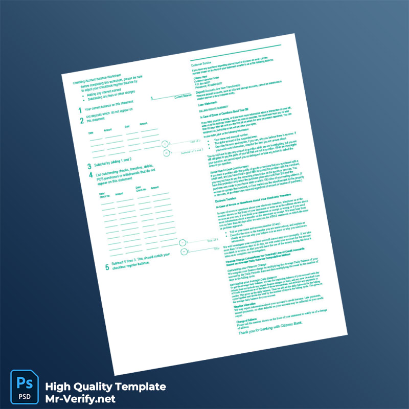 US Citizens Bank Statement Template in Word and PDF formats page 4 US Citizens Bank Statement Template in Word and PDF formats page 4